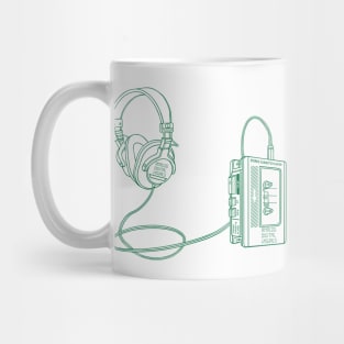 Portable Tape Player (Cadmium Green Lines) Analog / Music Mug